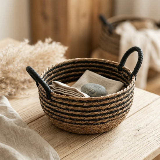 Straw Basket Set 3 Pcs